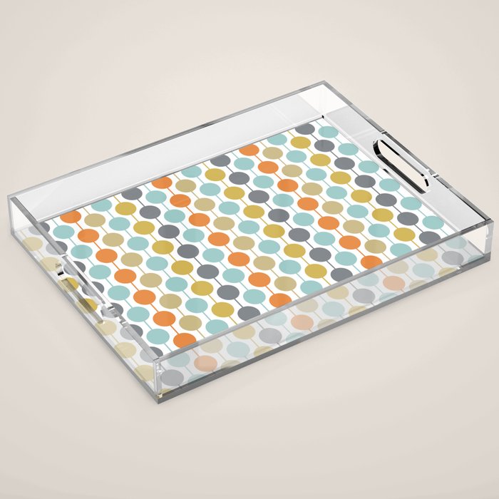 Retro Circles Mid Century Modern Background Acrylic Tray Gallery Image 1