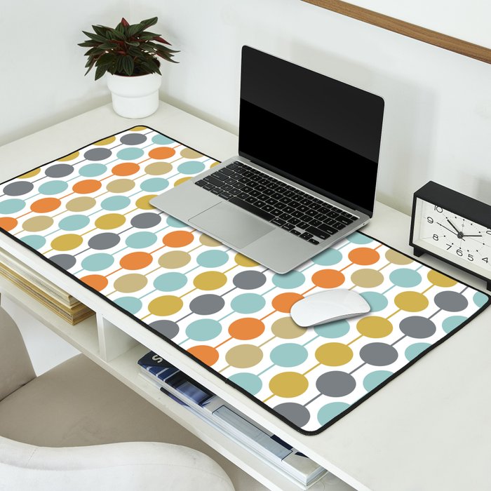 Retro Circles Mid Century Modern Background Desk Mat Gallery Image 2