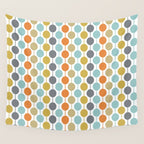 Retro Circles Mid Century Modern Background Wall Tapestry Gallery Image 4