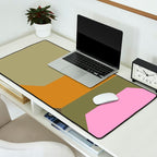 Geometric Retro Color Block Art in Earthy Tones Desk Mat Gallery Image 2