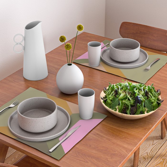 Geometric Retro Color Block Art in Earthy Tones Placemat Gallery Image 2