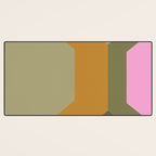 Geometric Retro Color Block Art in Earthy Tones Desk Mat Gallery Image 3