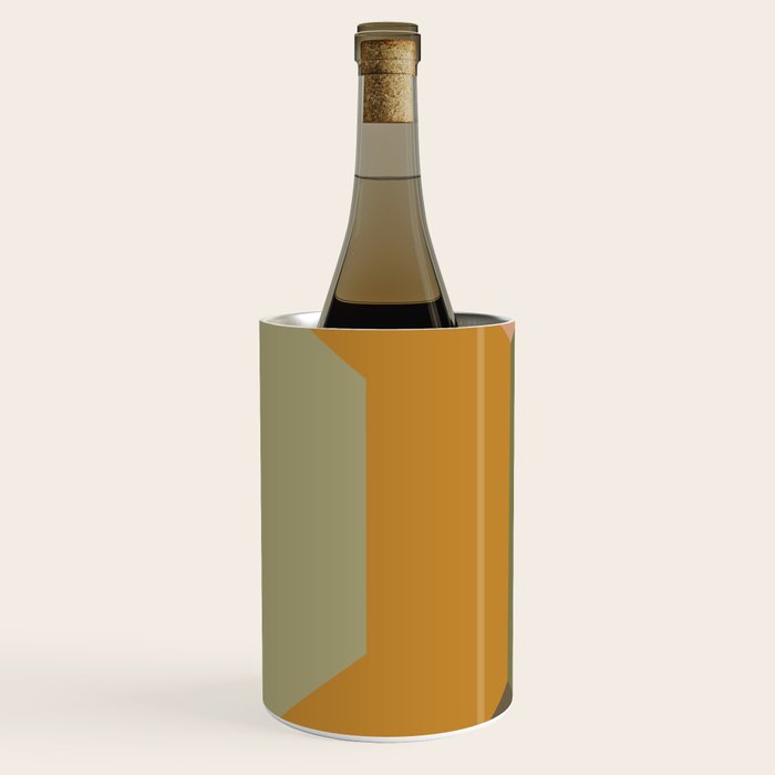Geometric Retro Color Block Art in Earthy Tones Wine Chiller Gallery Image 1