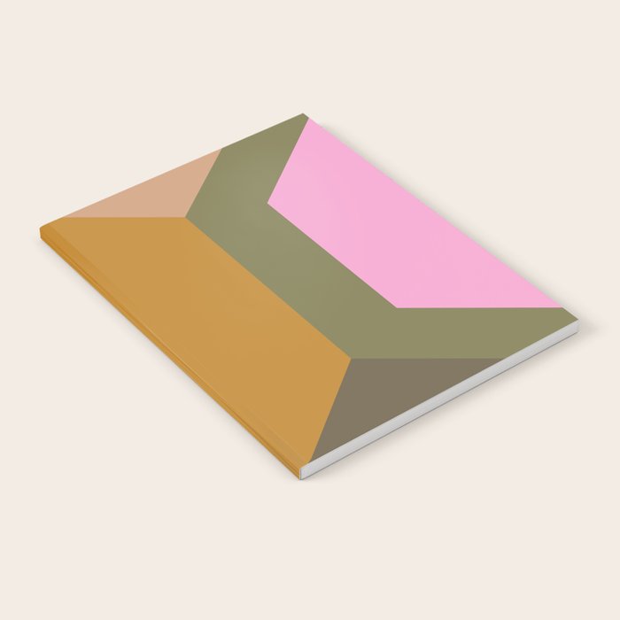 Geometric Retro Color Block Art in Earthy Tones Notebook Gallery Image 1