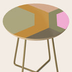 Geometric Retro Color Block Art in Earthy Tones Side Table Gallery Image 2