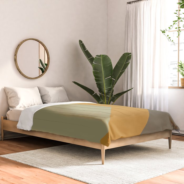 Geometric Retro Color Block Art in Earthy Tones Comforter Gallery Image 2