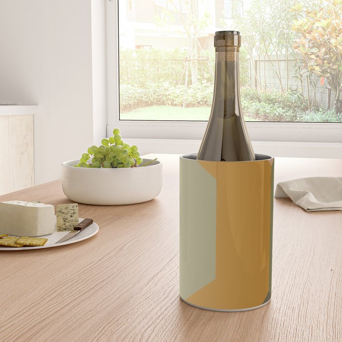 Geometric Retro Color Block Art in Earthy Tones Wine Chiller Gallery Image 4