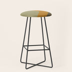 Geometric Retro Color Block Art in Earthy Tones Stool Gallery Image 1