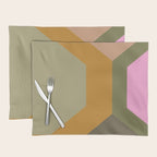 Geometric Retro Color Block Art in Earthy Tones Placemat Gallery Image 1