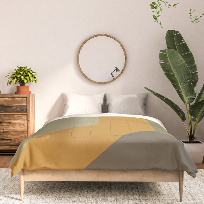 Geometric Retro Color Block Art in Earthy Tones Comforter Gallery Image 3