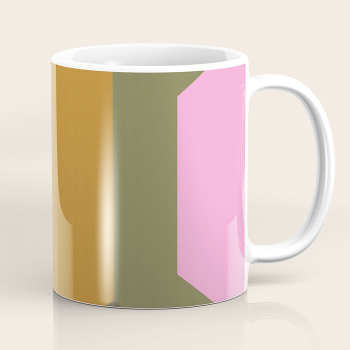 Geometric Retro Color Block Art in Earthy Tones Coffee Mug Gallery Image 1