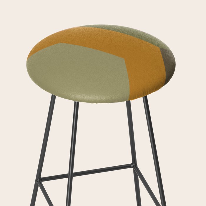 Geometric Retro Color Block Art in Earthy Tones Stool Gallery Image 2