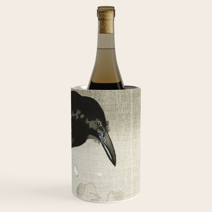 Raven on Cherry tree - Japanese vintage woodblock print Wine Chiller Gallery Image 3