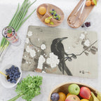 Raven on Cherry tree - Japanese vintage woodblock print Cutting Board Gallery Image 2