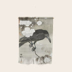 Raven on Cherry tree - Japanese vintage woodblock print Wall Hanging Gallery Image 1