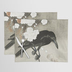 Raven on Cherry tree - Japanese vintage woodblock print Placemat Gallery Image 1