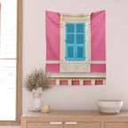 Window in Nice, France - Architecture, Travel Photography Wall Tapestry Gallery Image 2