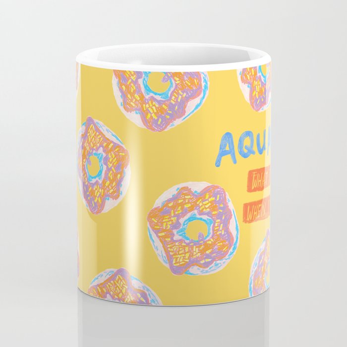 Aquarius Confidence in Buttercup Yellow | Zodiac Series Coffee Mug Gallery Image 4