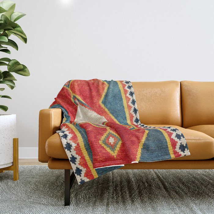 Qashqaâi Gabbeh Fars Southwest Persian Rug Print Throw Blanket Gallery Image 1