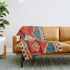 Qashqaâi Gabbeh Fars Southwest Persian Rug Print Throw Blanket Gallery Image 1