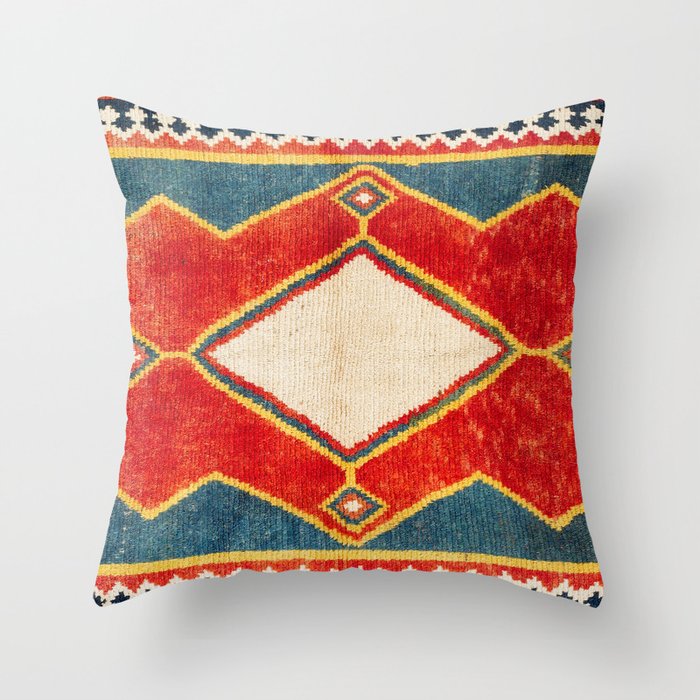 Qashqaâi Gabbeh Fars Southwest Persian Rug Print Throw Pillow Gallery Image 6