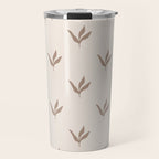 Modern Leafy Pattern - mocha and cream Travel Mug Gallery Image 1