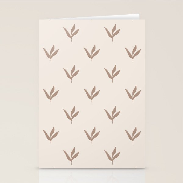 Modern Leafy Pattern - mocha and cream Stationery Card Gallery Image 1