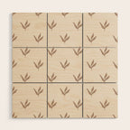 Modern Leafy Pattern - mocha and cream Wood Wall Art Gallery Image 1