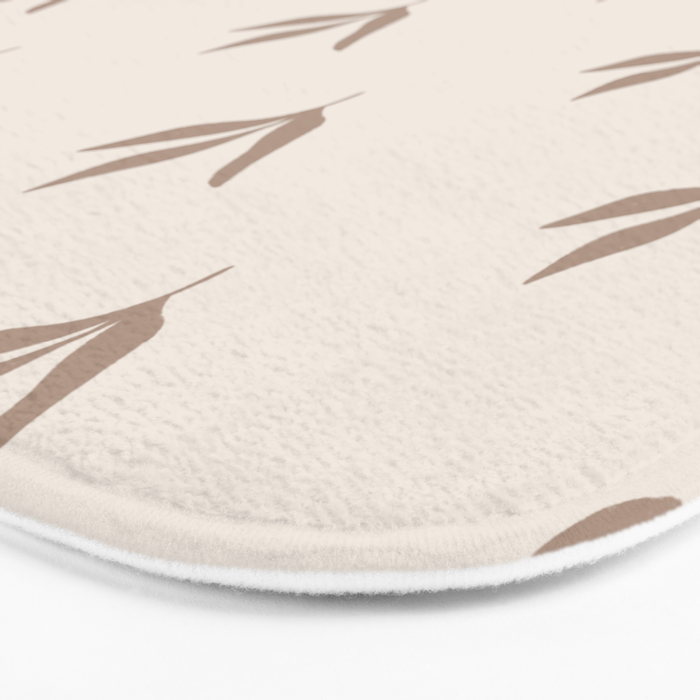 Modern Leafy Pattern - mocha and cream Bath Mat Gallery Image 3