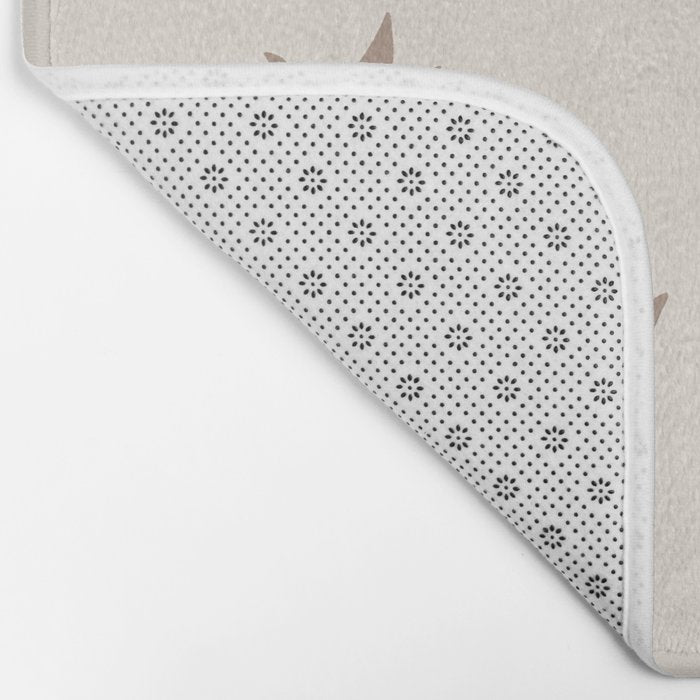 Modern Leafy Pattern - mocha and cream Bath Mat Gallery Image 2