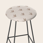 Modern Leafy Pattern - mocha and cream Stool Gallery Image 2