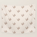 Modern Leafy Pattern - mocha and cream Wall Tapestry Gallery Image 4