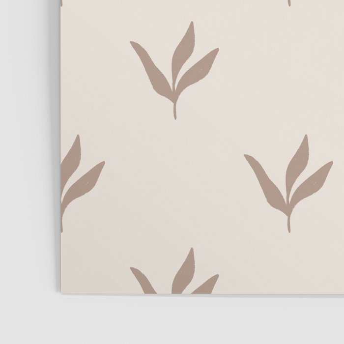 Modern Leafy Pattern - mocha and cream Poster Gallery Image 3