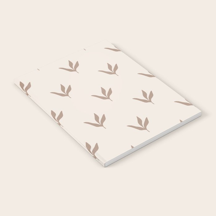 Modern Leafy Pattern - mocha and cream Notebook Gallery Image 1