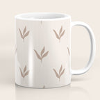 Modern Leafy Pattern - mocha and cream Coffee Mug Gallery Image 1