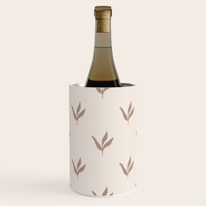 Modern Leafy Pattern - mocha and cream Wine Chiller Gallery Image 1