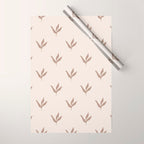 Modern Leafy Pattern - mocha and cream Wrapping Paper Gallery Image 1