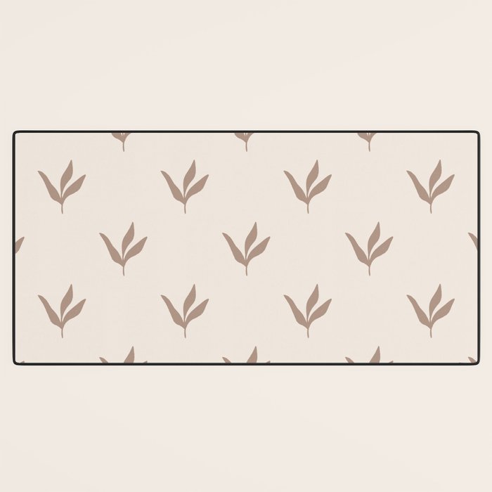 Modern Leafy Pattern - mocha and cream Desk Mat Gallery Image 3