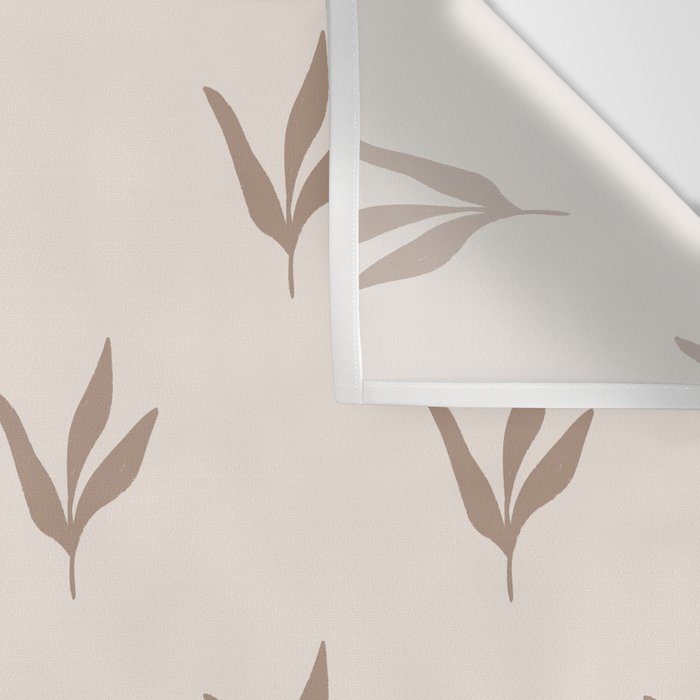 Modern Leafy Pattern - mocha and cream Wall Tapestry Gallery Image 3