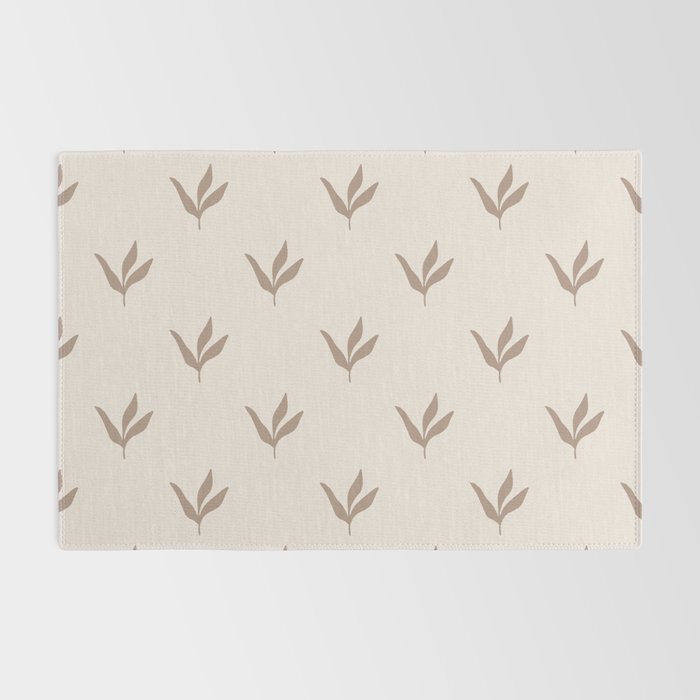 Modern Leafy Pattern - mocha and cream Rug Gallery Image 2