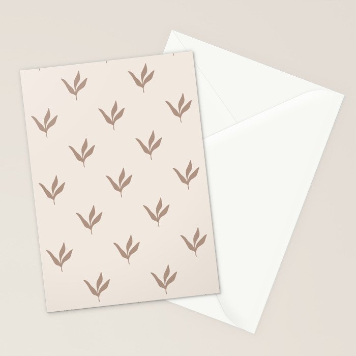 Modern Leafy Pattern - mocha and cream Stationery Card Gallery Image 2