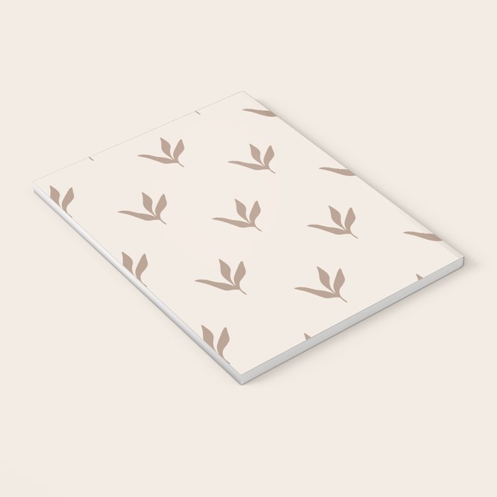 Modern Leafy Pattern - mocha and cream Notebook Gallery Image 3