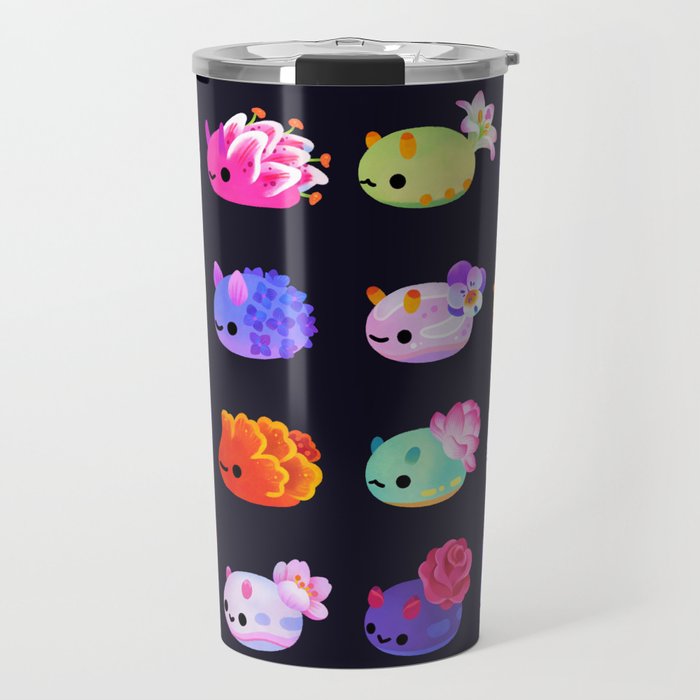 Flower sea slug - dark Travel Mug Gallery Image 1