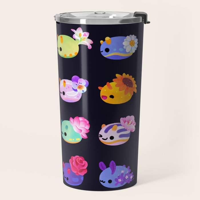 Flower sea slug - dark Travel Mug Gallery Image 2