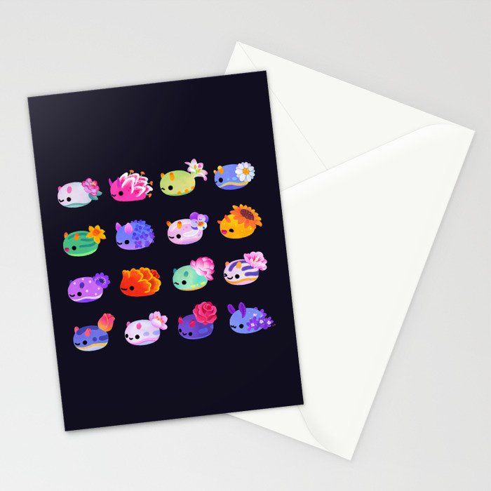 Flower sea slug - dark Stationery Card Gallery Image 2