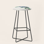 Blueberry branches painted in watercolor Stool Gallery Image 1