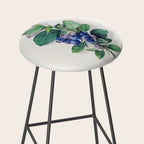 Blueberry branches painted in watercolor Stool Gallery Image 2