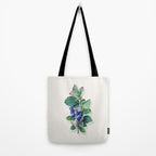 Blueberry branches painted in watercolor Tote Bag Gallery Image 2
