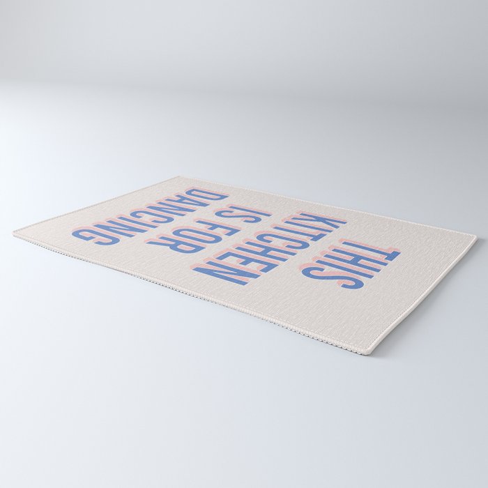 This Kitchen Is For Dancing (Blue Pink) Rug Gallery Image 3