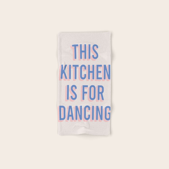 This Kitchen Is For Dancing (Blue Pink) Bath Towel Gallery Image 1